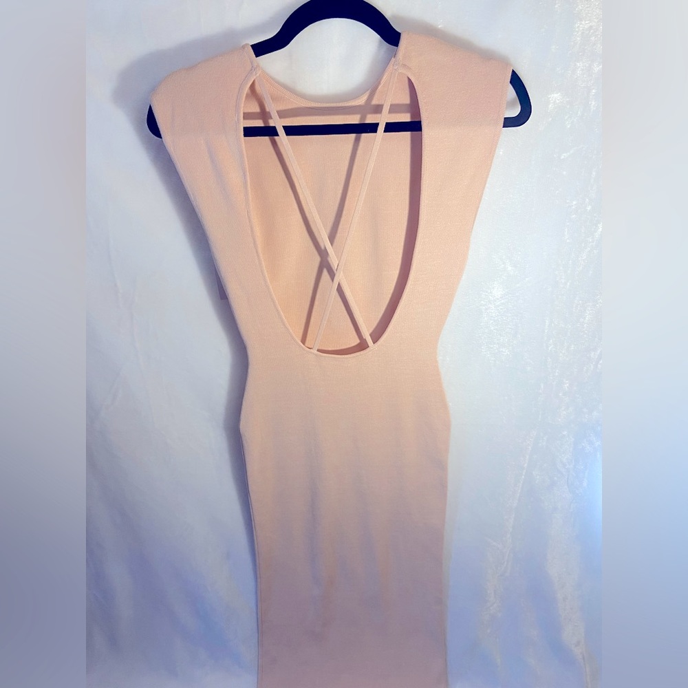 ZARA Midi Sweater Dress with Open Back - Picture 3 of 4